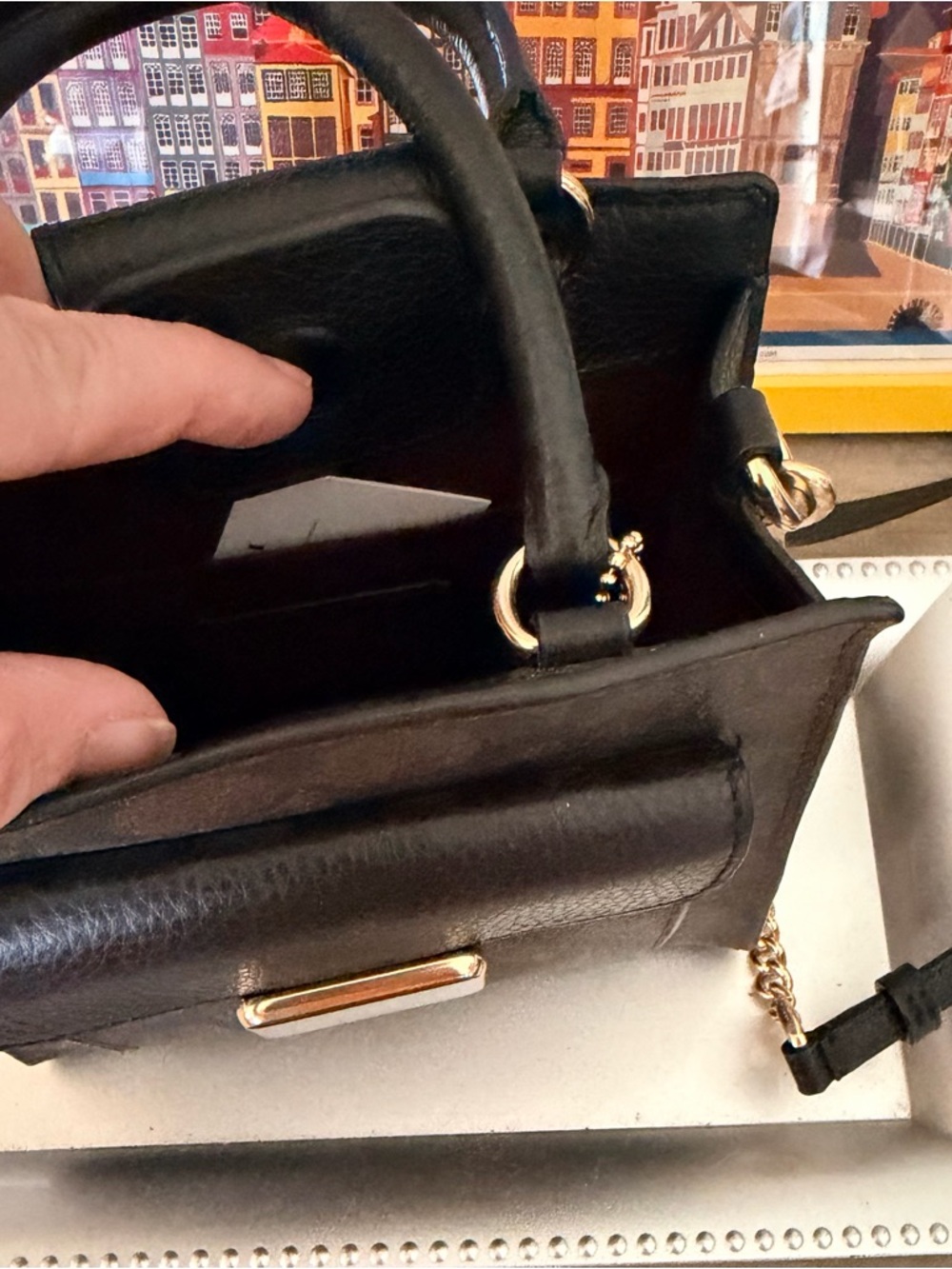 Coach Mini Top-Handle Satchel in Brown/Black - Picture 2 of 3